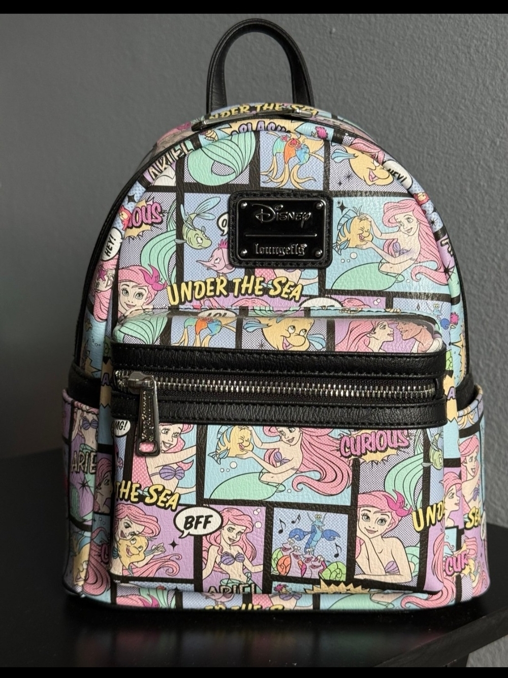 NWT Loungefly Disney The Little Mermaid Comic All Over Print (AOP) Backpack